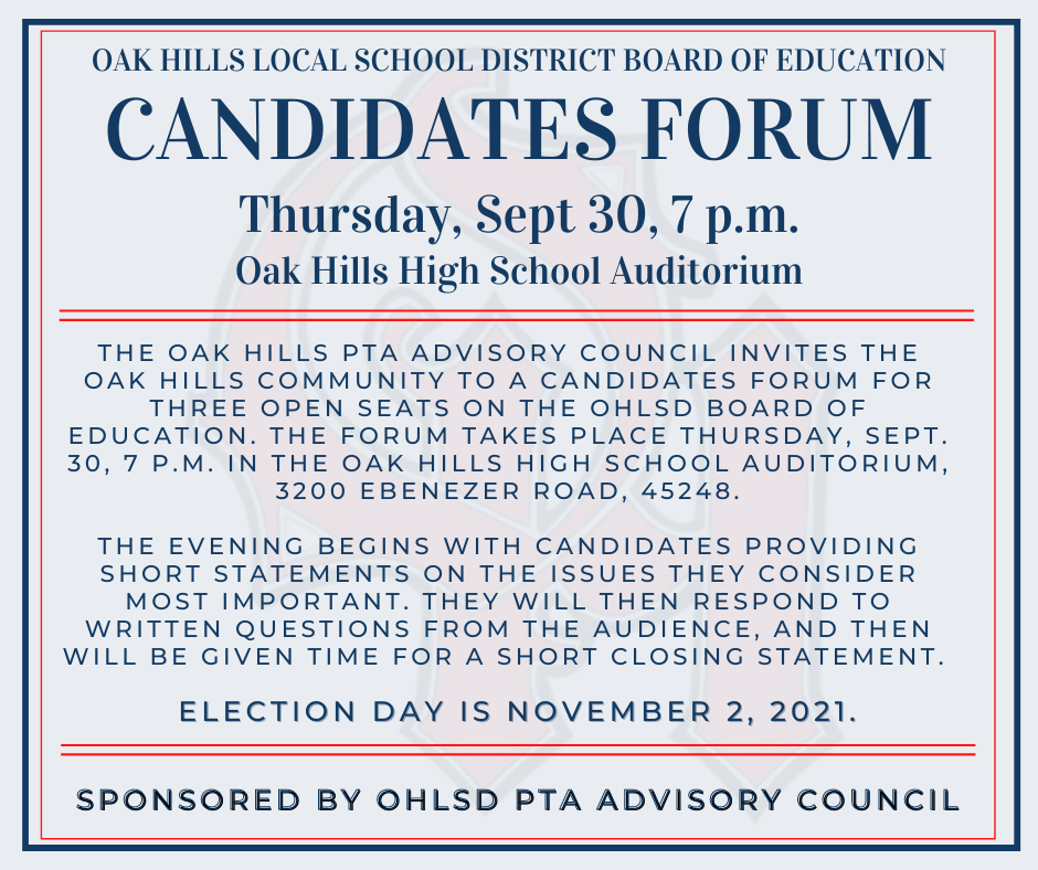 flyer on Candidates Forum